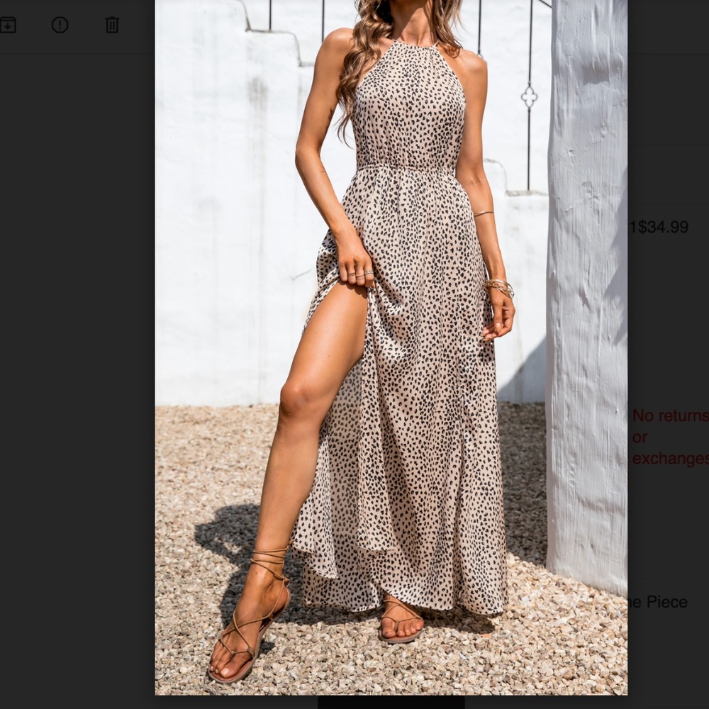 NWT CHEETAH HIGH NECK MAXI DRESS